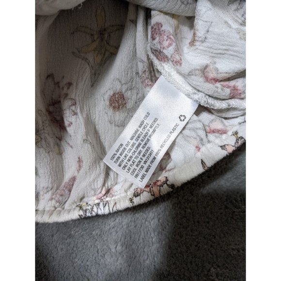 🍑XHILARATION Women 100% Rayon Knit Top Cropped Floral Multicolor MEDIUM (8-10) - Picture 3 of 11